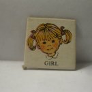 1968 Charades for Juniors Board Game Piece: Picture Square - Girl