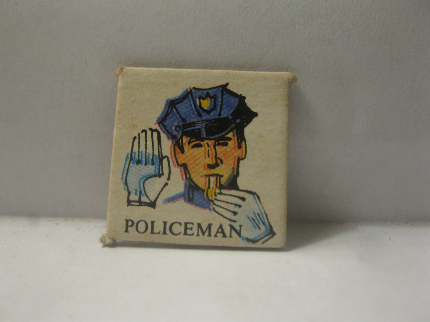 1968 Charades for Juniors Board Game Piece: Picture Square - Police Man