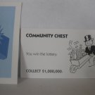 2006 Monopoly - Here & Now Board Game Piece: Community Chest Card - Win the Lottery