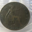 (FC-822) 1901 United Kingdom: One Penny { full black toned }