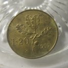 (FC-1251) 1957 Italy: 20 Lire { Serifed 7 variant }