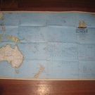 1974 Nat Geo foldout Map: Islands of the Pacific Ocean - 22.25" x 37" w/ Discoveries back