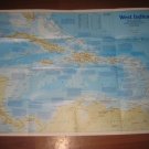 1987 Nat Geo foldout Map: West Indies - 20.5" x 27" w/ Making of America back