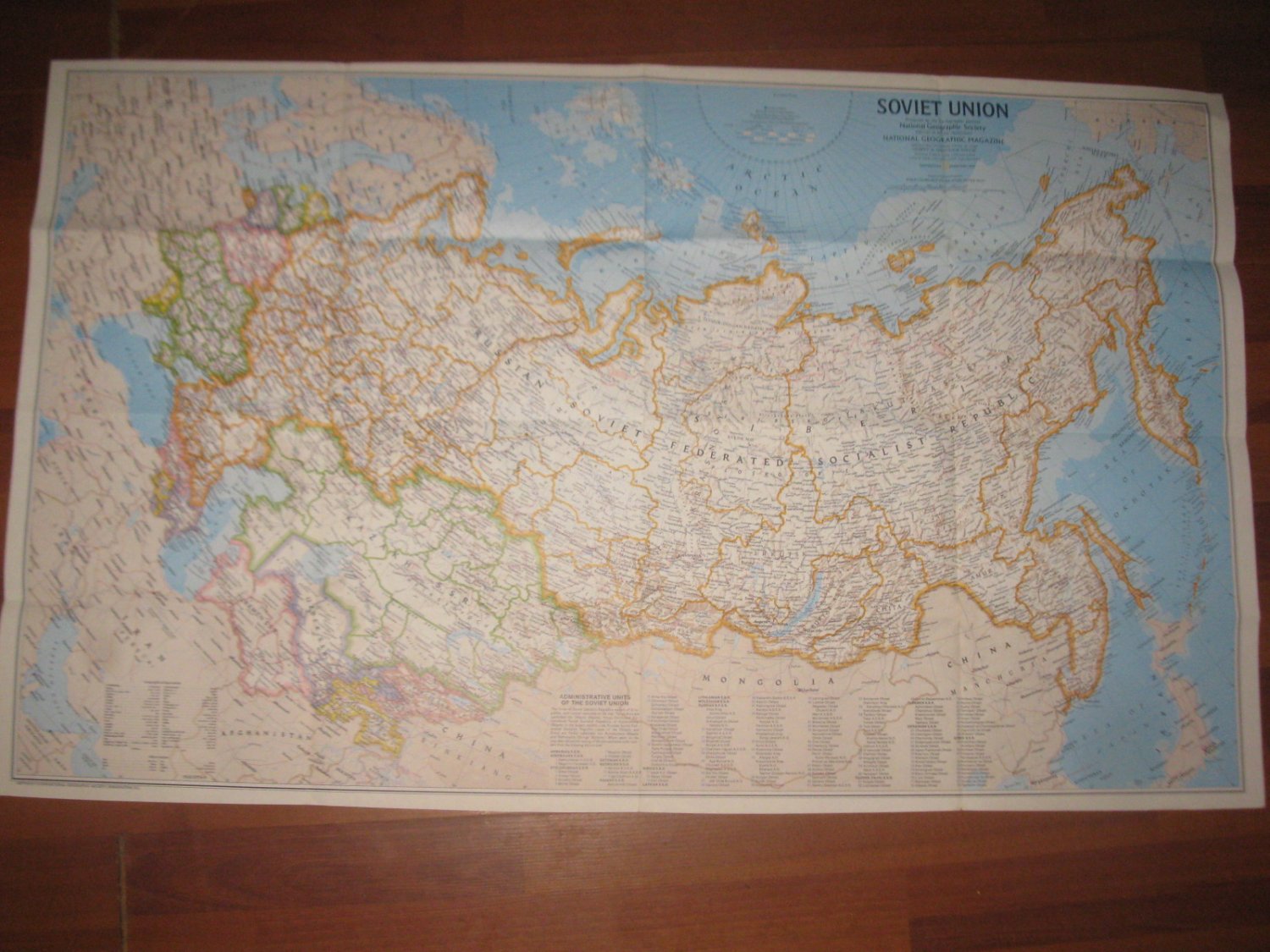 1976 Nat Geo foldout Map: The Soviet Union - 22.5