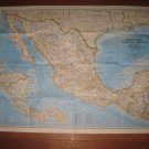 1980 Nat Geo foldout Map: Mexico & Central America - 20" x 25.75" w/ Aztec World back