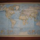 1975 Nat Geo foldout Map: The Political World - 24.25" x 35.25" w/ Physical back