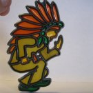 vintage Pentagon Ind. ? 5" Metal Suncatcher - Native American Chief wearing Headdress