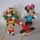 vintage lot of Disney items: PVC Minnie Mouse, Christmas Ornaments, Christmas sweater button