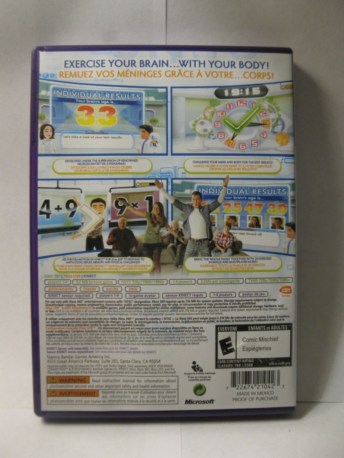 Xbox 360 Video Game Body & Brain Connection Kinect