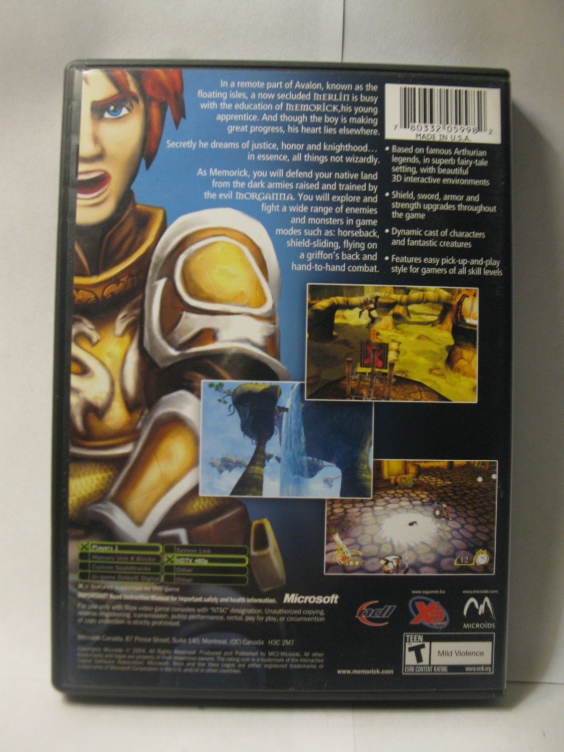 Original Xbox Video Game: Knight's Apprentice - Memorick's Adventures