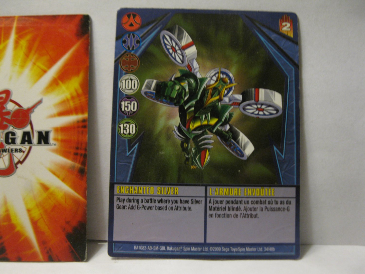 2009 Bakugan Card 34/48b Enchanted Silver ( BA1082ABSMGBL )