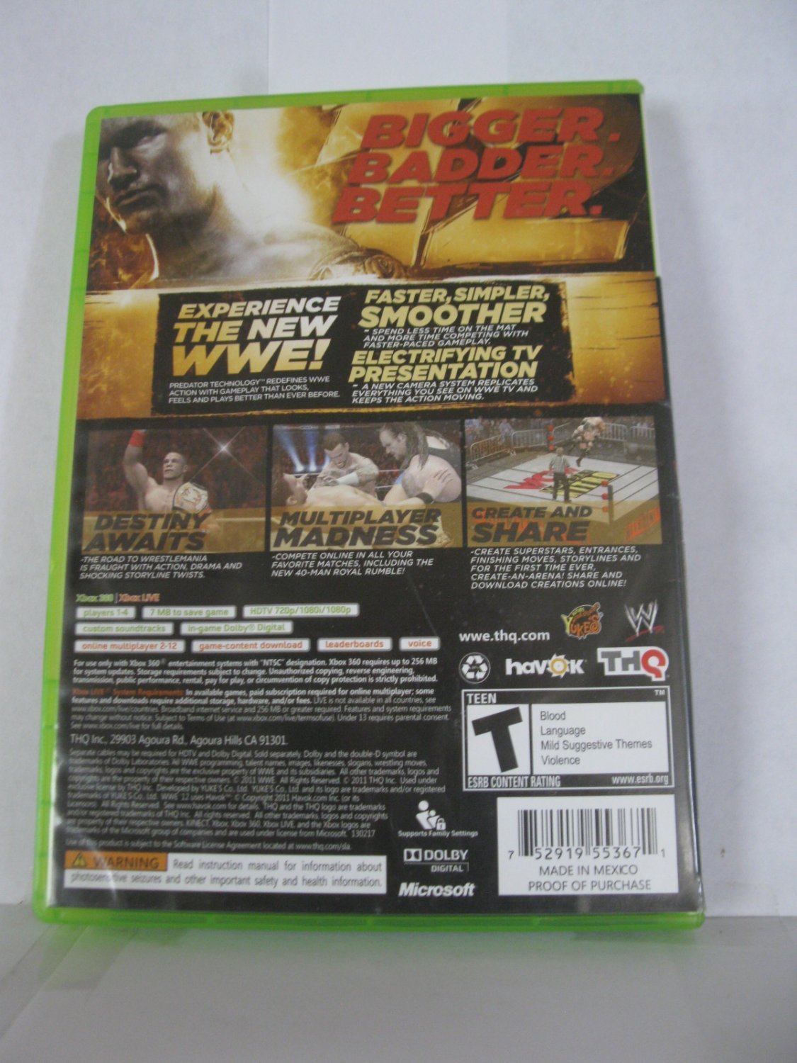 Xbox 360 Video Game WWE W '12