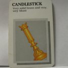 1988 Clue Master Detective Board Game Piece: Candlestick Weapon Card