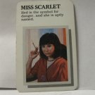 1988 Clue Master Detective Board Game Piece: Miss Scarlet Suspect Card