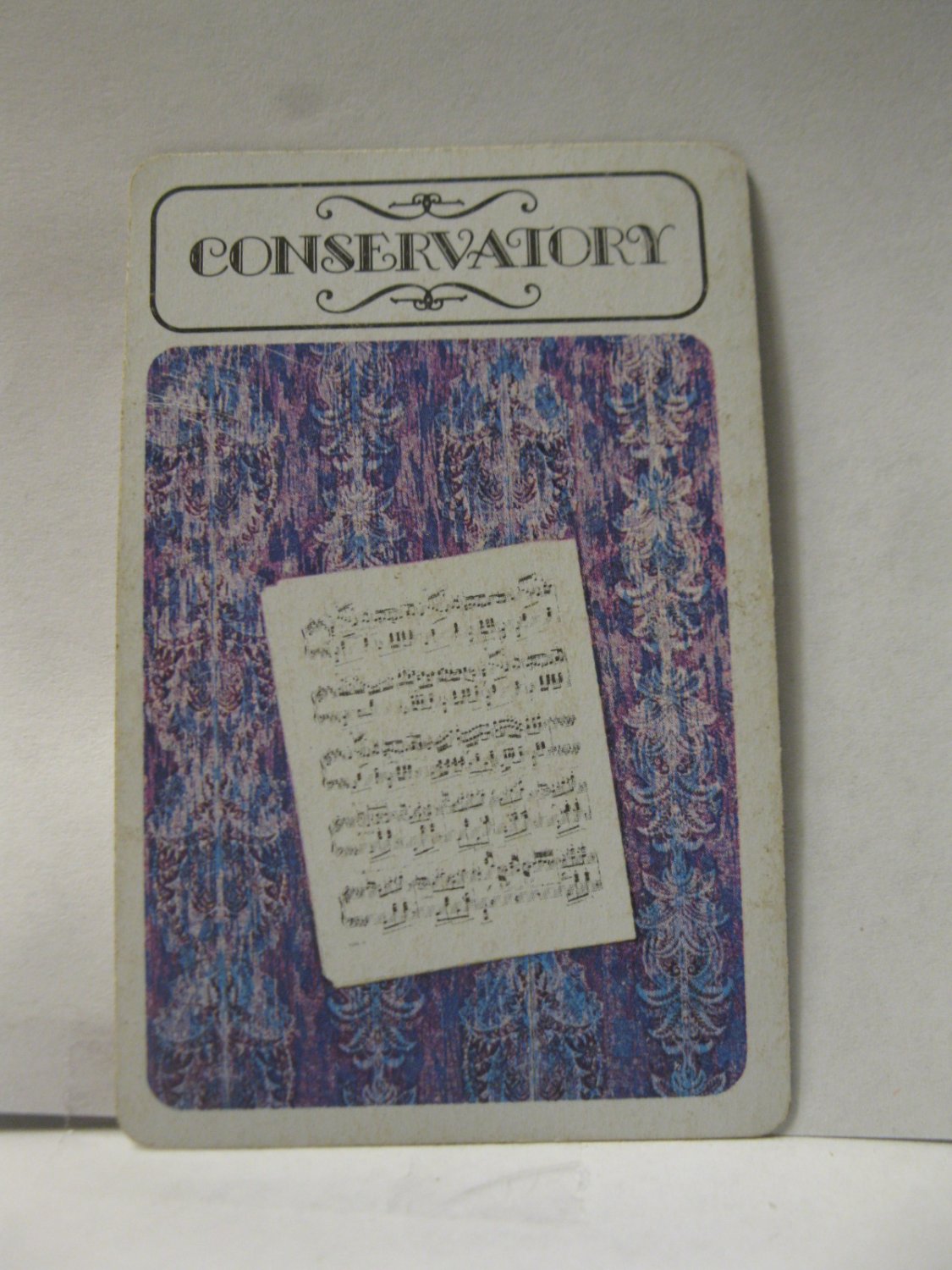 1979 Clue Board Game Piece Conservatory Location Card
