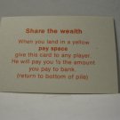 1985 The Game of Life Board Game Piece: Pay Space Card