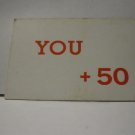 1953 Keyword Board Game Piece: card-  YOU +50