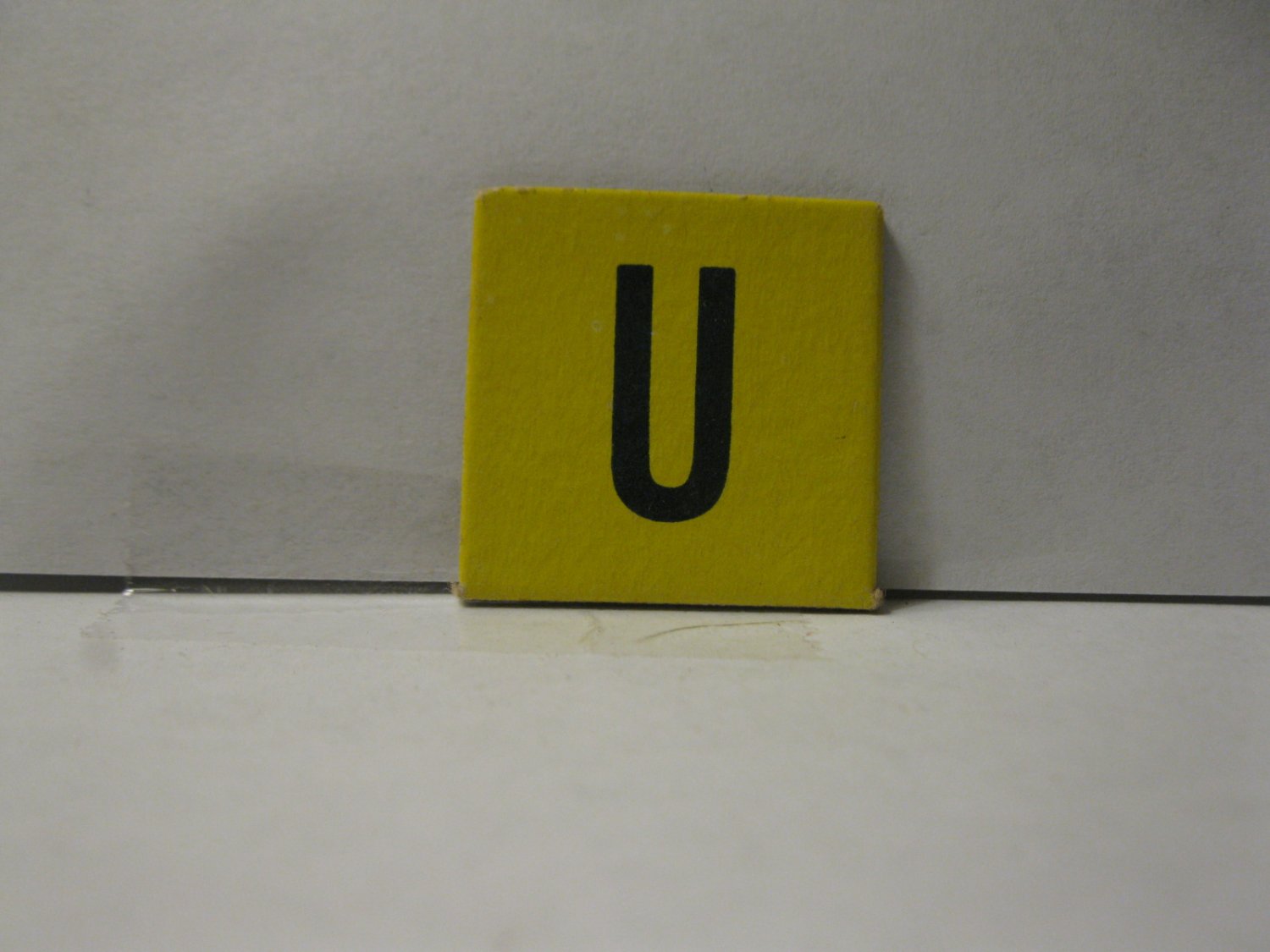 1958 Scrabble for Juniors Board Game Piece: Letter Tab - U