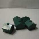 1985 Monopoly Board Game Piece: (5) Green Houses
