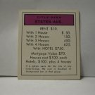 1985 Monopoly Board Game Piece: States Ave Title Deed