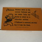 1985 Monopoly Board Game Piece: Advance to Nearest Railroad Chance Card