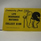1985 Monopoly Board Game Piece: Life Ins. Matures Community Chest Card