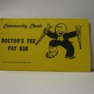 1985 Monopoly Board Game Piece: Doctor's Fee Community Chest Card