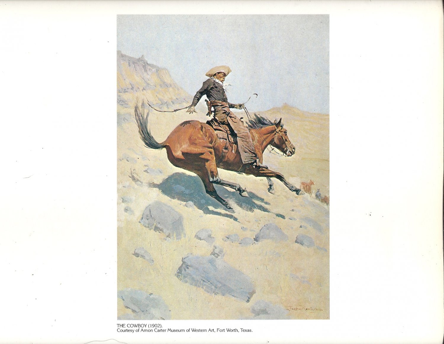 Frederic Remington The Cowboy 11" x 9.25" Book Page Print
