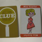 1950 Clue Board Game Piece: Miss Scarlet Suspect Card