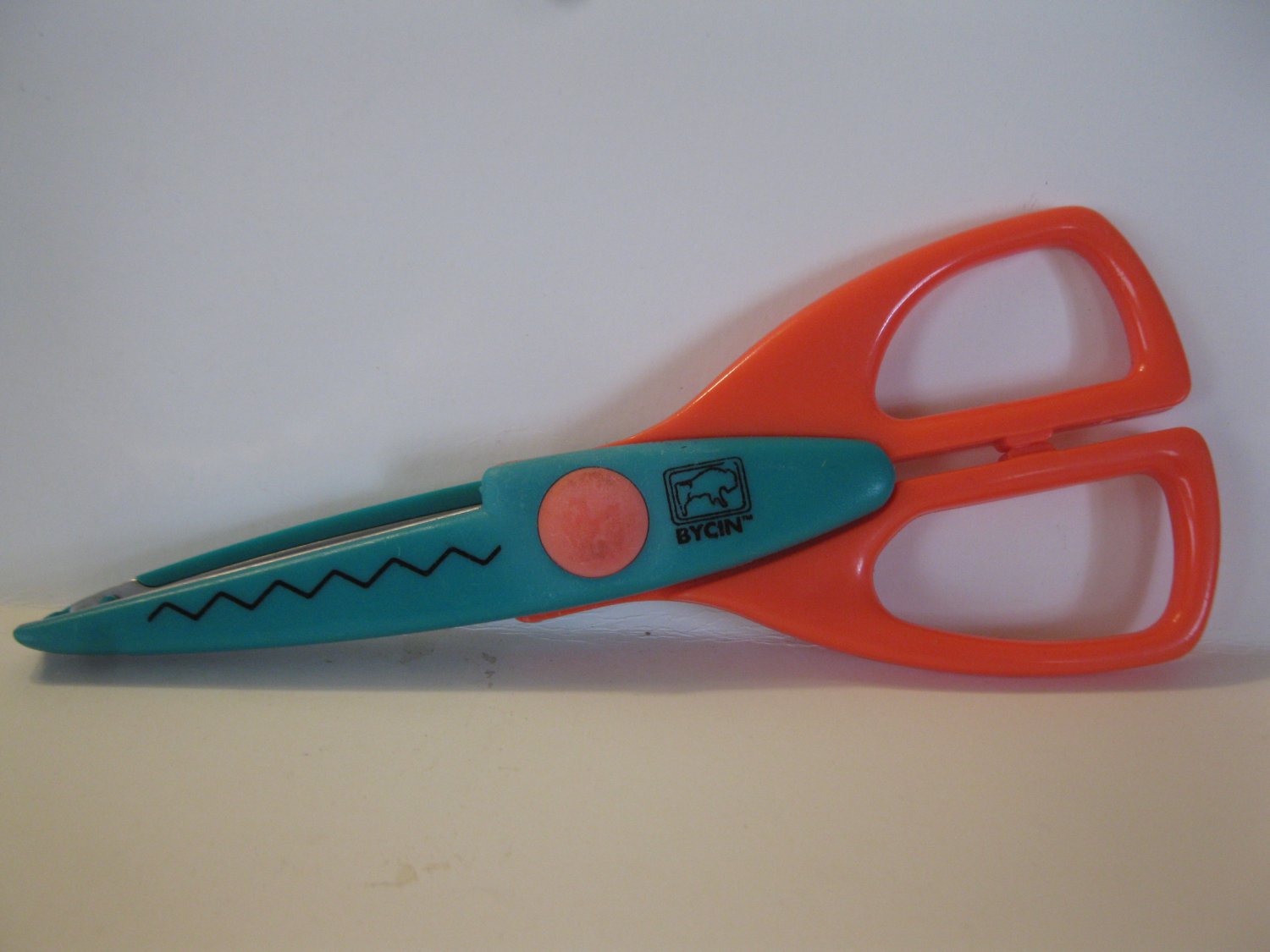 (BX-1) Bycin Crafting Scissors - Teal w/ orange handles