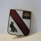 (BX-1) Vintage 1" Crest Military Pin: red stripe, bird, sunrise