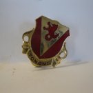 (BX-1) Vintage 1" Crest Military Pin: Gemsco, red V, Lion "Tonans"