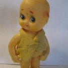 (BX-7) very old 5" big head baby doll wearing yellow shirt