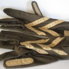 (BX-9) vintage Isotoner Gloves #11: Tan on Brown - one size fits all