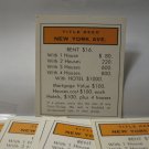 Board Game Piece: Monopoly - random New York Ave. Title Deed