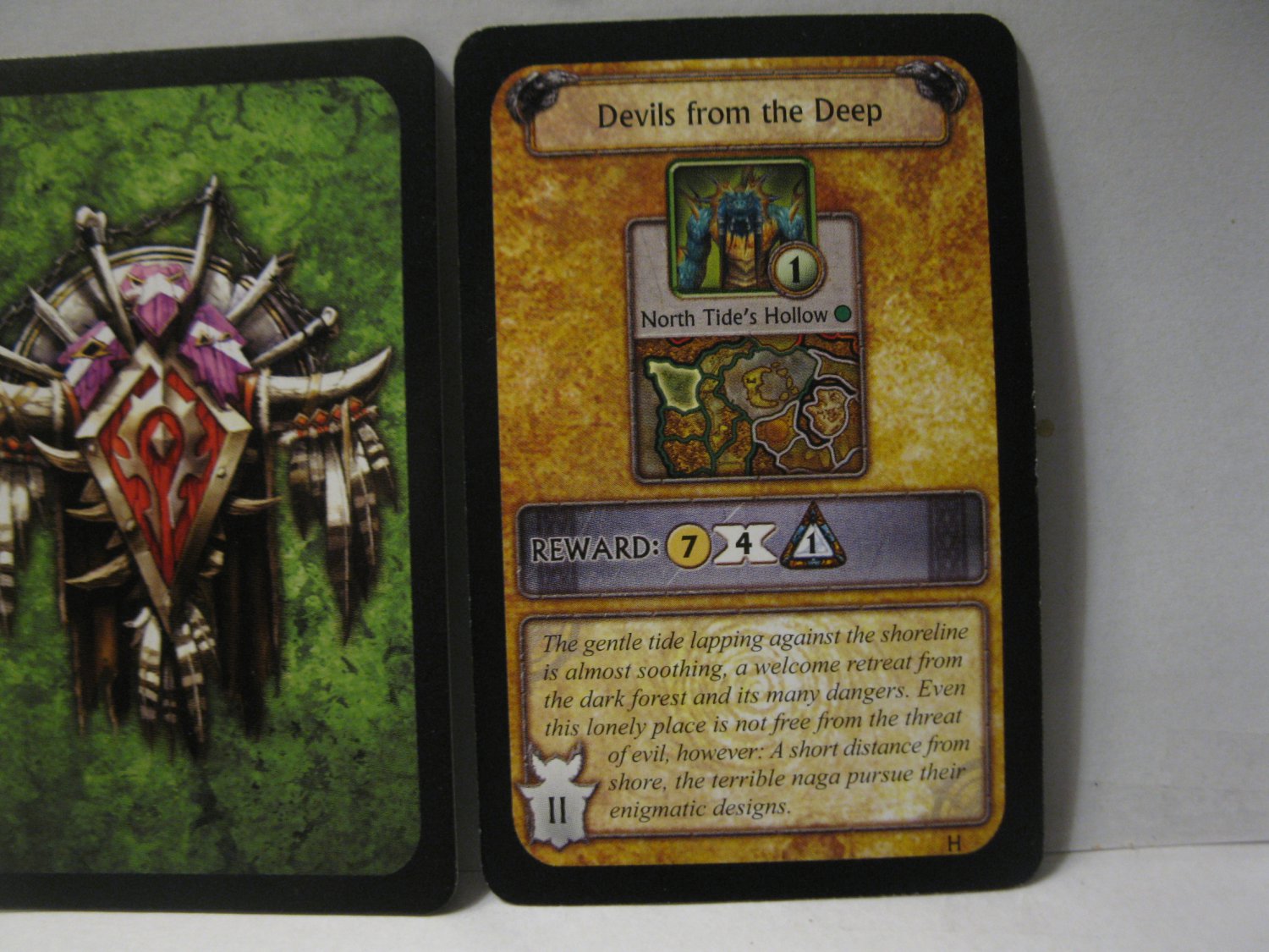 2005 World of Warcraft Board Game piece: Quest Card - Devil's From the Deep