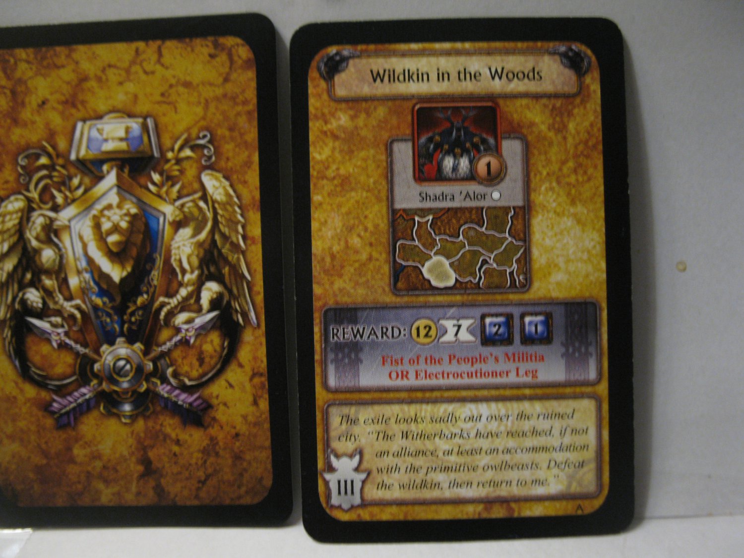 2005 World of Warcraft Board Game piece: Quest Card - Wildkin in the Woods