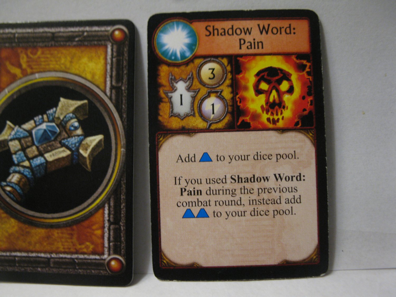 2005 World of Warcraft Board Game piece: Priest Card - Shadow Word: Pain