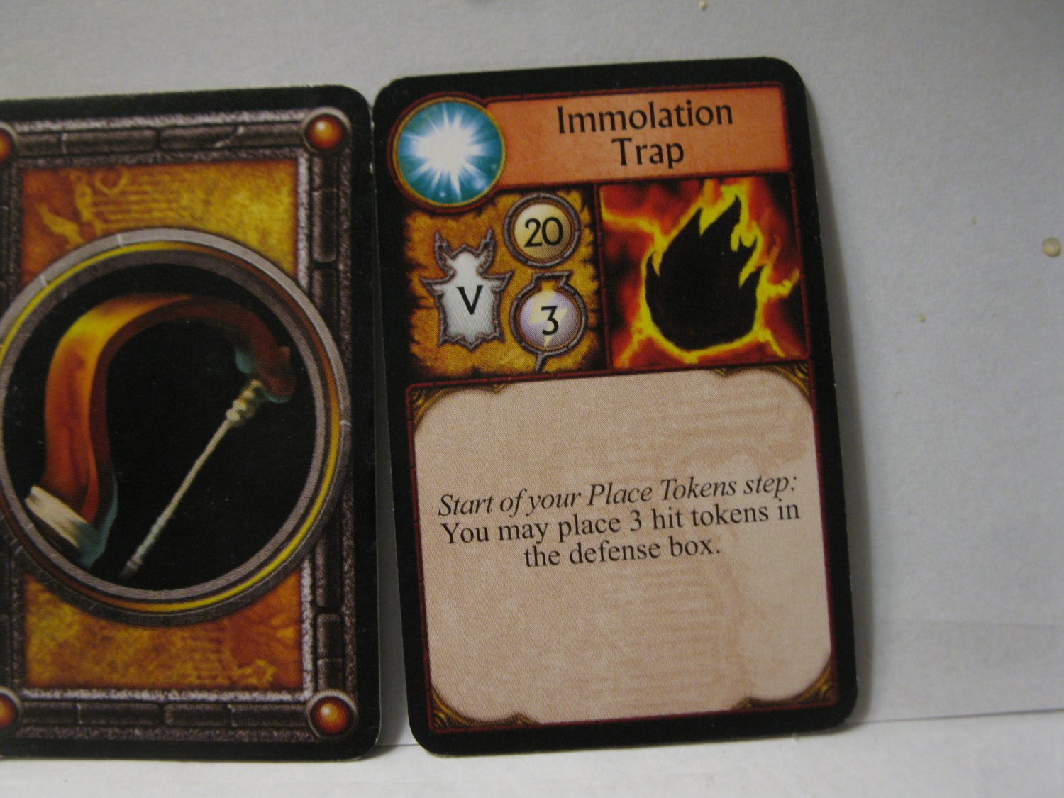 2005 World of Warcraft Board Game piece: Hunter Card - Immolation Trap