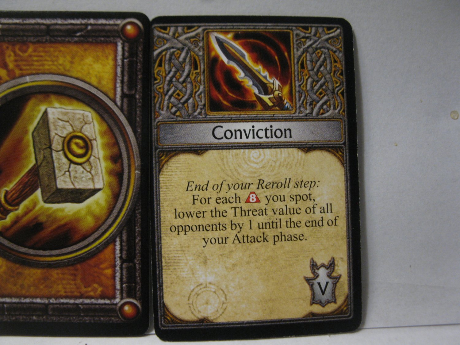 2005 World of Warcraft Board Game piece: Paladin Card - Conviction