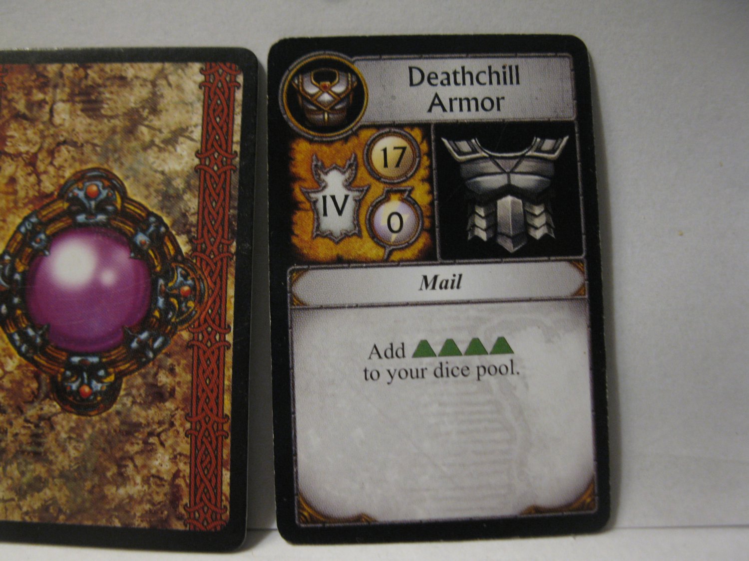 2005 World of Warcraft Board Game piece: Item Card - Deathchill Armor