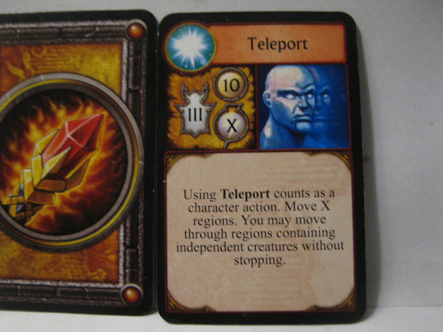 2005 World of Warcraft Board Game piece: Mage Card - Teleport