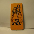 1978 Little House on the Prairie Board Game piece: Orange Laura & Mary Pawn
