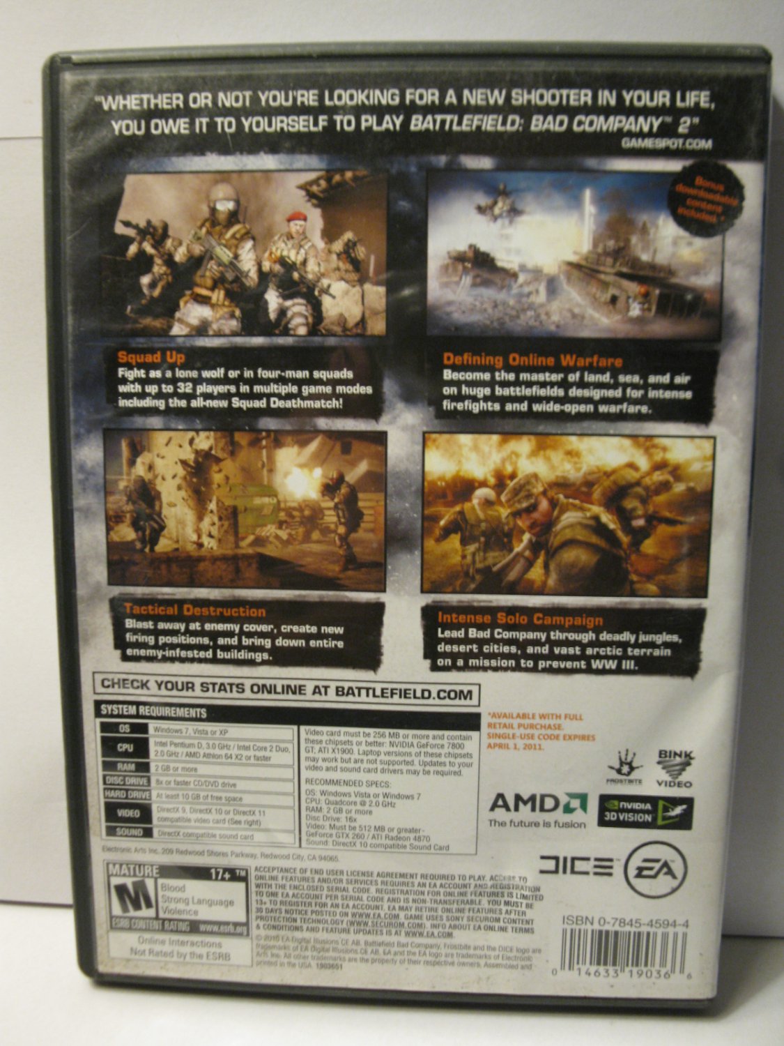 2010 PC Video Game: Battlefield - Bad Company 2