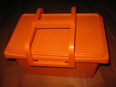 Vintage Orange Tupperware Organizer 