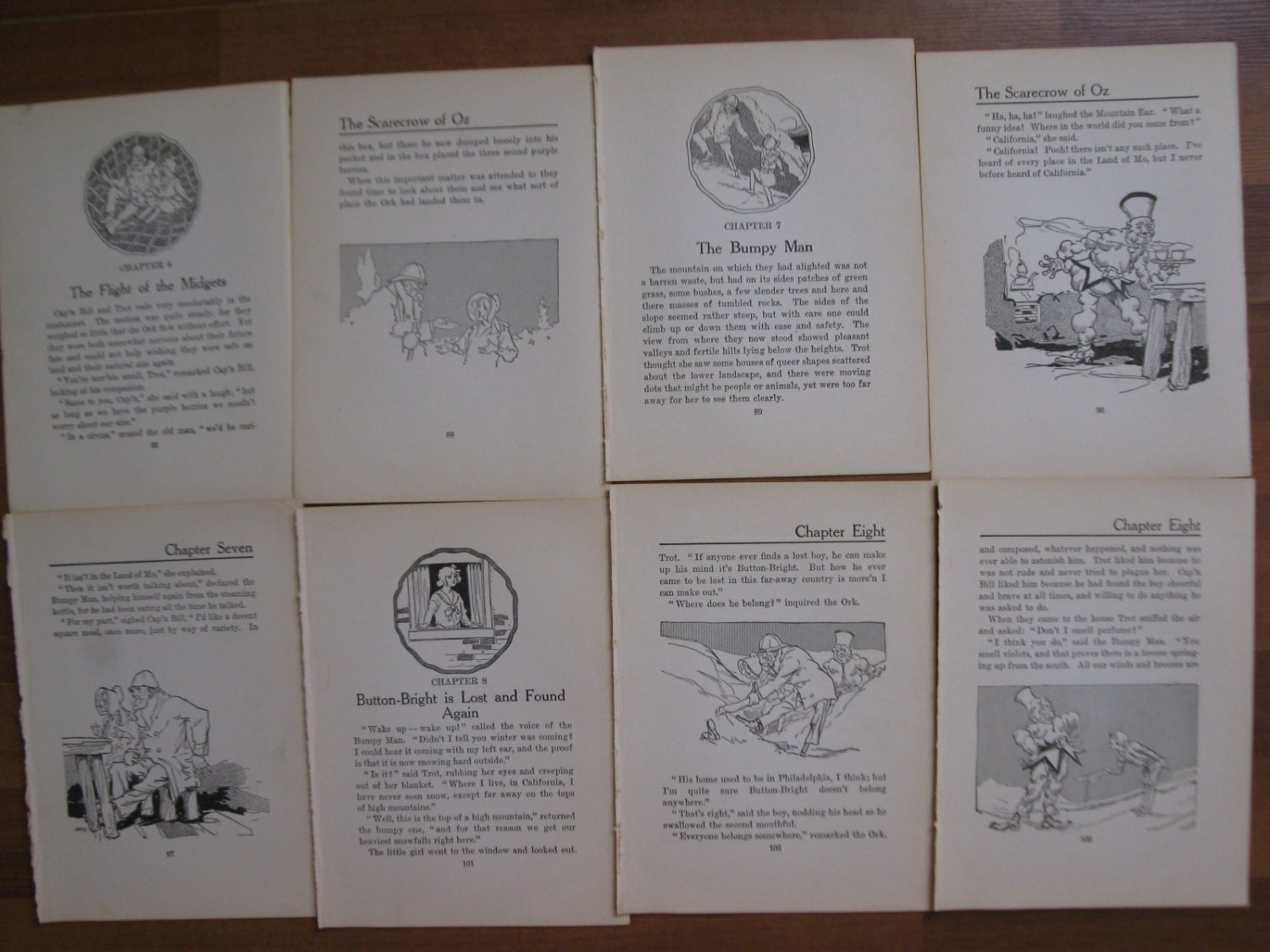 John R, Neill - 1915 The Scarecrow of OZ - 8 partial page Bookplates #3