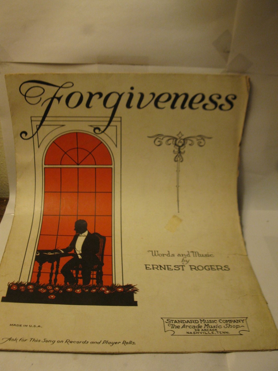 Antique Sheet Music: 1922 Forgiveness - Ernest Rogers