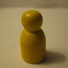 Board Game Parts: unknown 1" Yellow Wooden Pawn