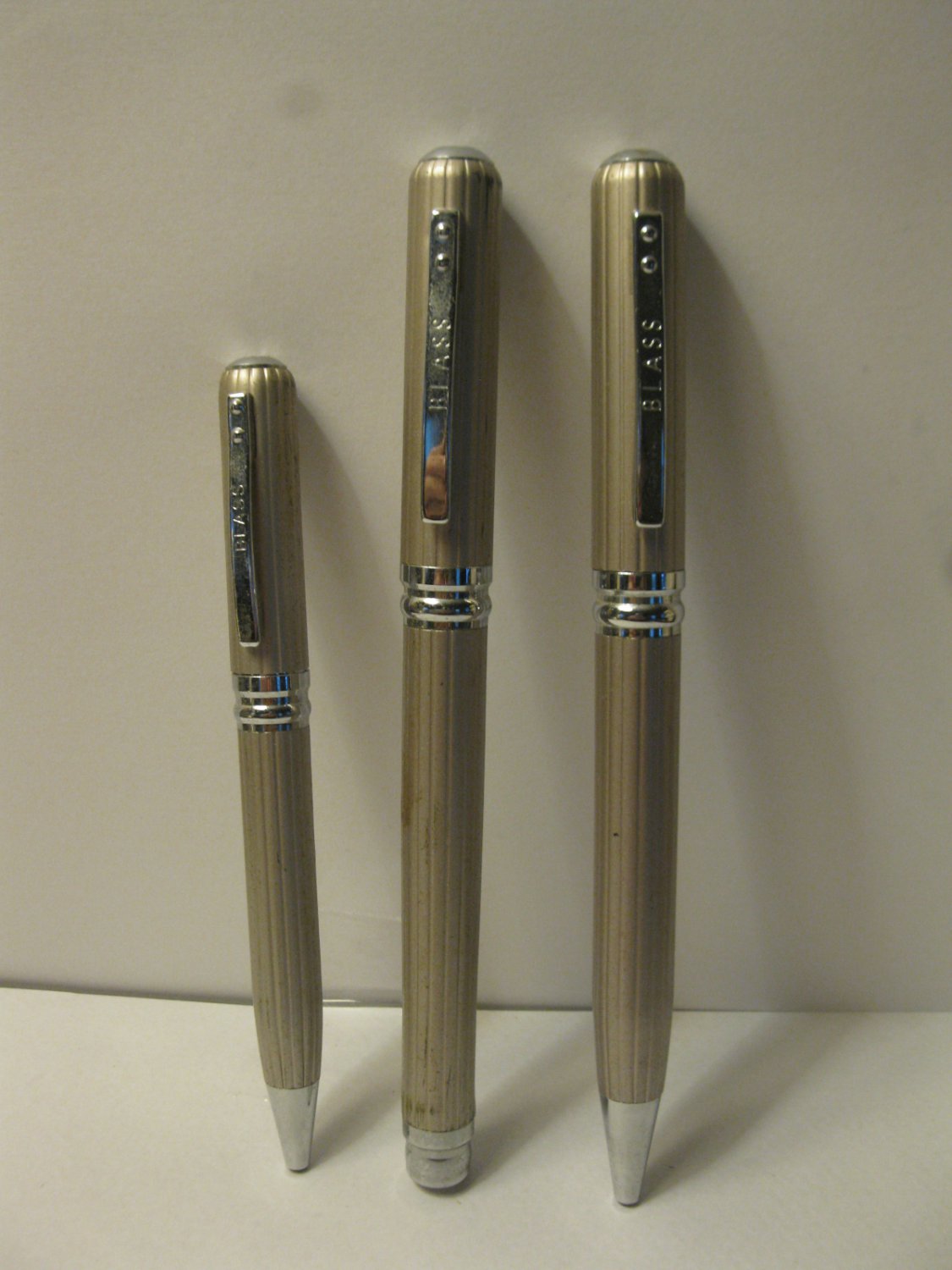 (BX-15) Blass 3 piece Pen & Pencil set - Silver Finish