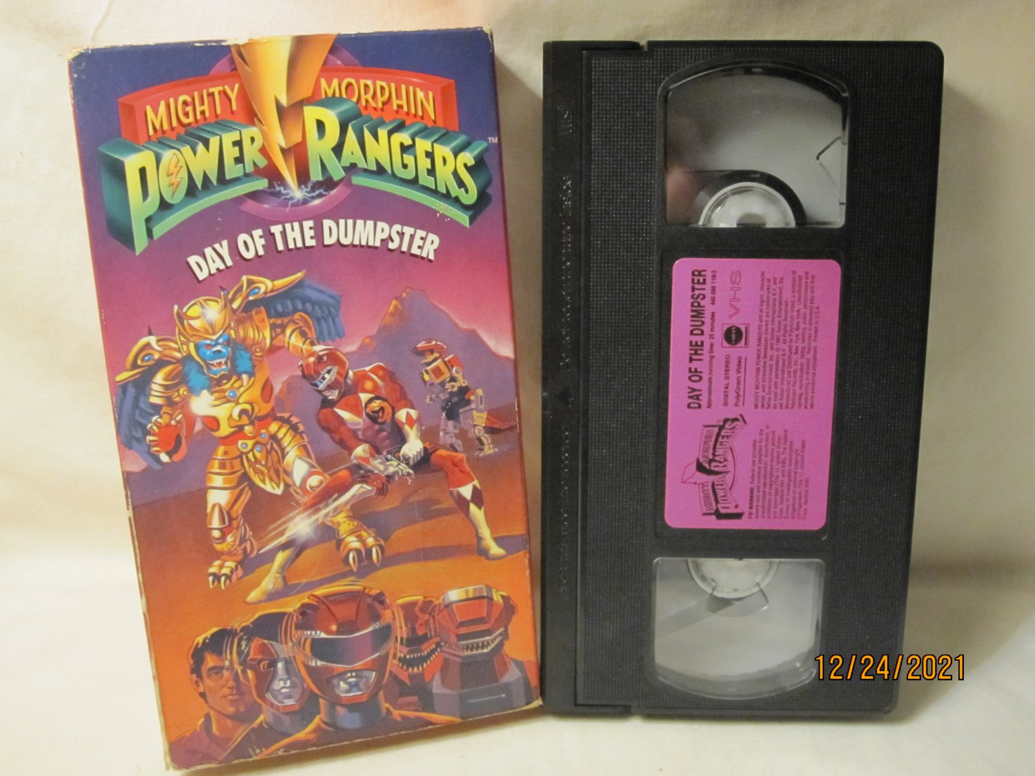 1993 Mighty Morphin Power Rangers VHS Tape: #1 - Day of the Dumpster ...